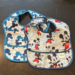 Disney Mickey Mouse Bib Set - Blue and Gray
